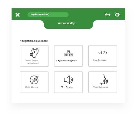 Accessibility widget in green color