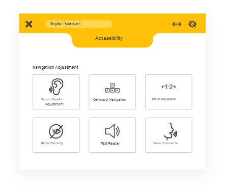 Accessibility widget in yellow color