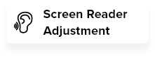 Screen reader adjustment