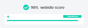 Ninty eight percent website score