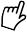 Graphic figure of a hand cursor icon.