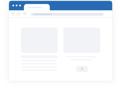 Web browser graphic with shopping cart icon.