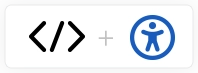 Code and accessibility symbols icon.