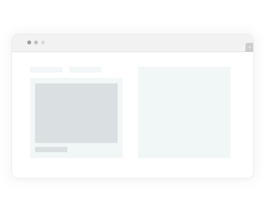 Web browser mockup with blank content.