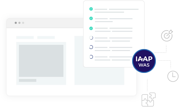 Graphic of a webpage and IAAP WAS logo.