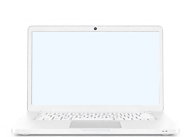 Open laptop with a blank screen.