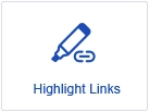 Icon of highlighter and link, text: "Highlight Links".