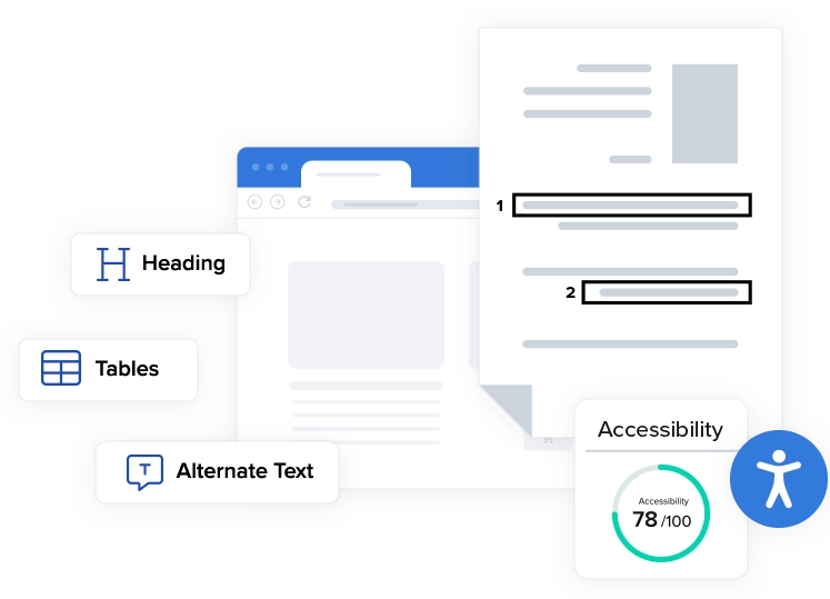 Accessibility features with a score of 78/100.