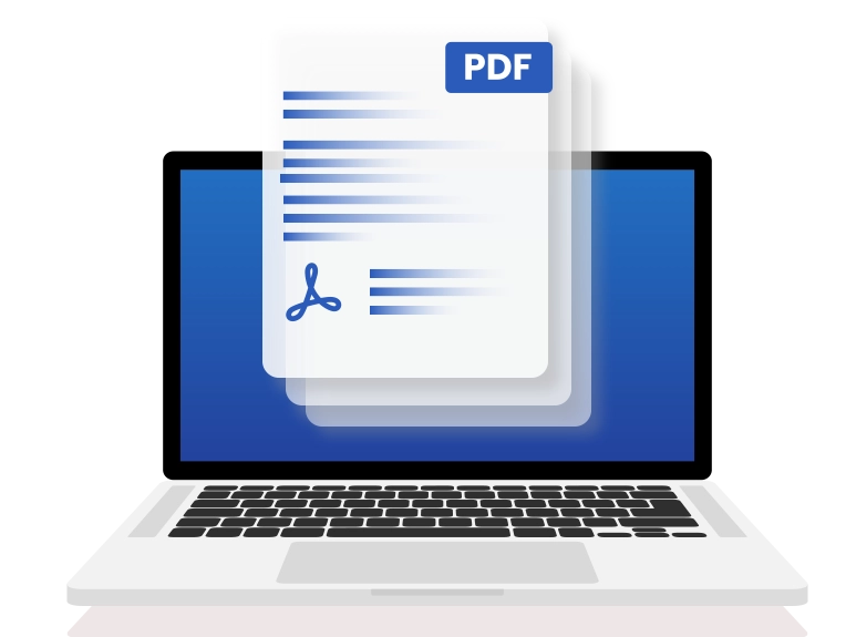 Image of laptop and pdf file