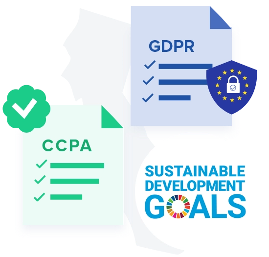 GDPR & CCPA ceritiface icons and Sustainable Development Goals logo