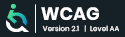 small Accessibility badge with dark background