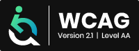 small Accessibility badge with dark background