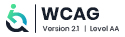 small Accessibility badge with white background