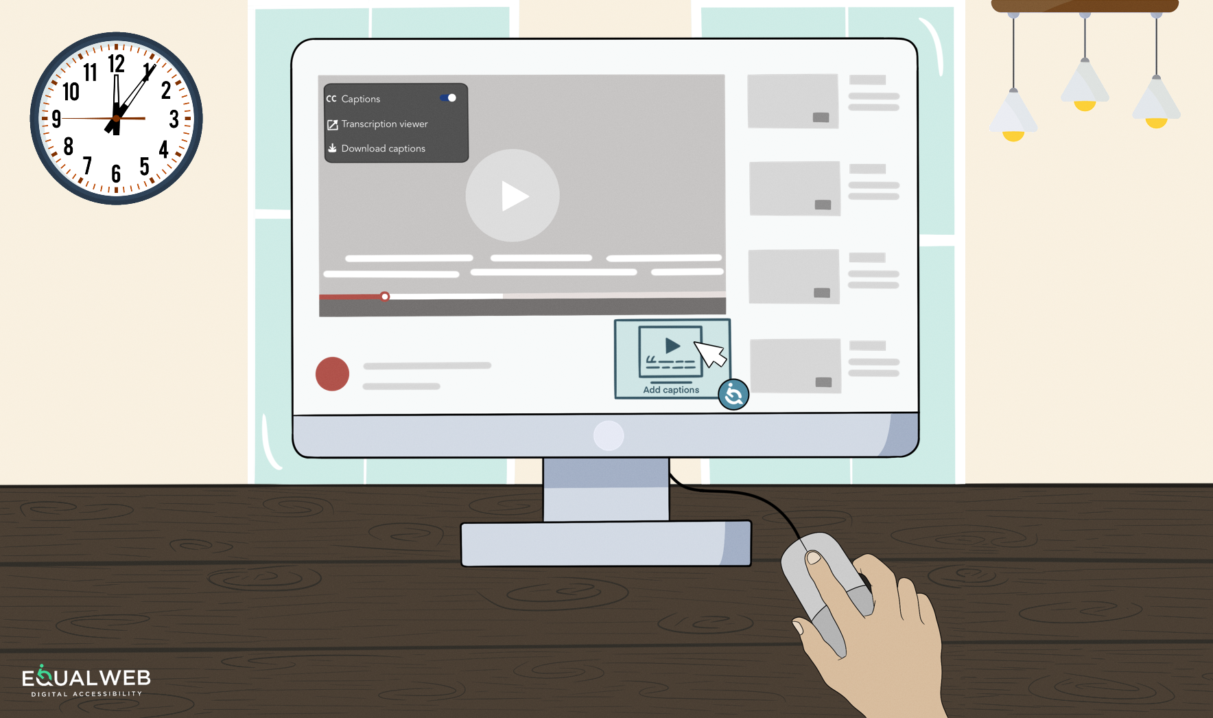 Audio and video automatic closed captions function