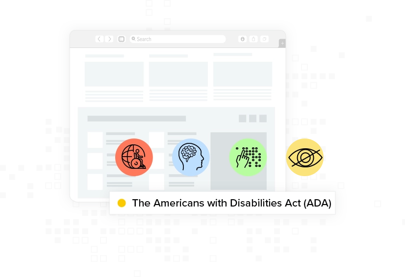 Screenshot with four icons. The Americancs with Disabilities Act-ADA