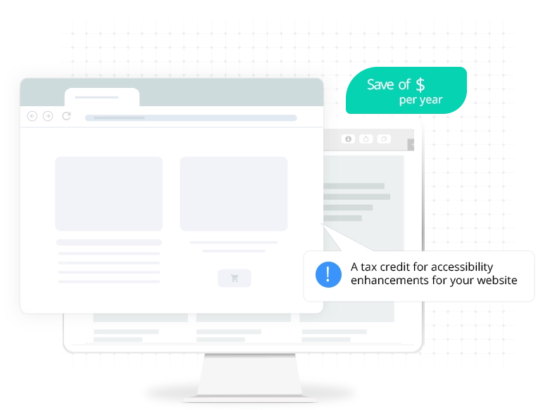 Browser screenshot with text saying A tax credit for web accessibility enhancements for your website
